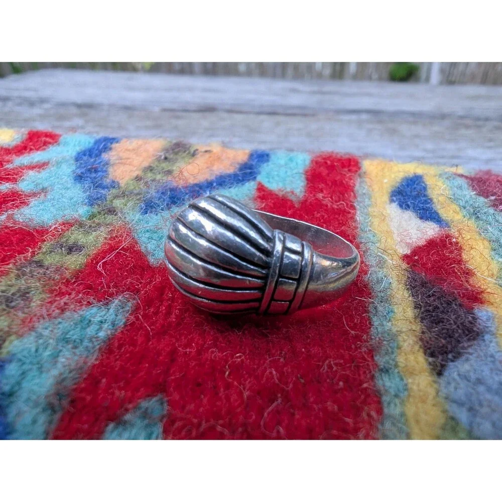 Vintage Sterling Silver Dome Ring Size 7